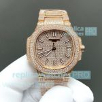 Luxury Clone GR Factory Patek Philippe Nautilus Rose Gold Diamond Set 7021 Ladies Watch 